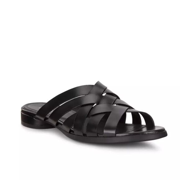 ECCO Designer Slide ii Supple Leather Black Crisscross Slide Sandals SZ 8 - Picture 1 of 15